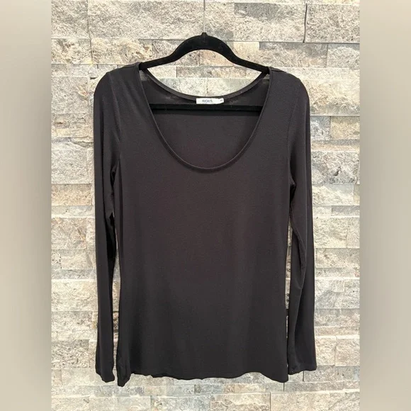 Casual Black Long Sleeve Top Size M - Picture 2 of 8